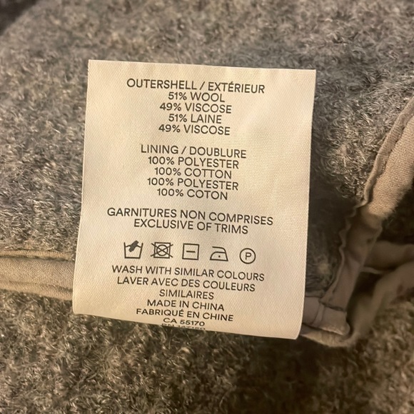 FRANK & OAK Button-down Wool-blend Shacket. Heathered Grey. Size Small. - Picture 9 of 9